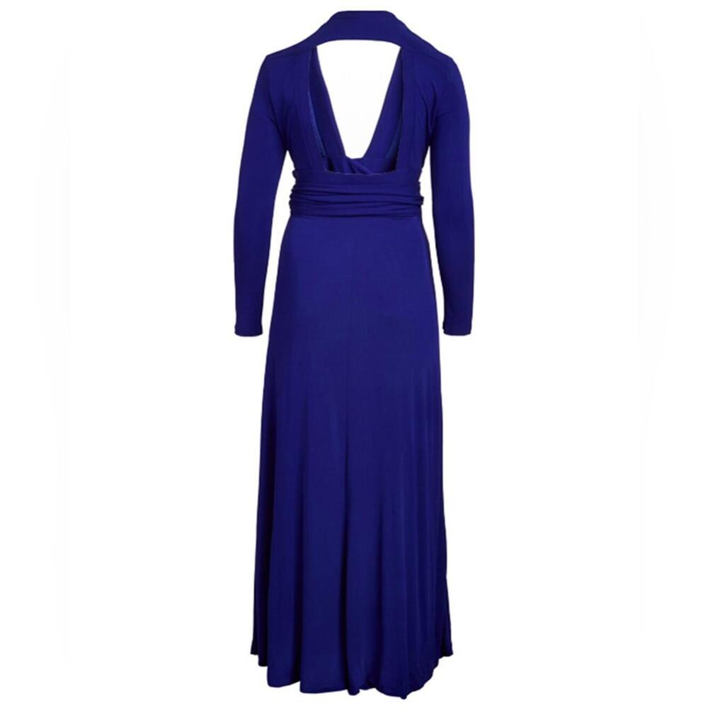 NWT REISS | SZ 4 | Bailey Maxi Wrap Cobalt Blue Dress $475 - Picture 7 of 9